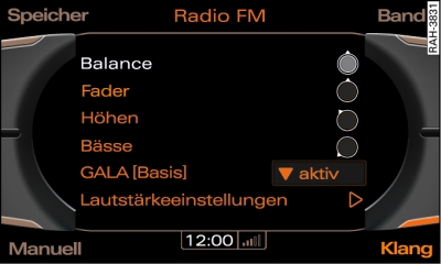 Balance wählen